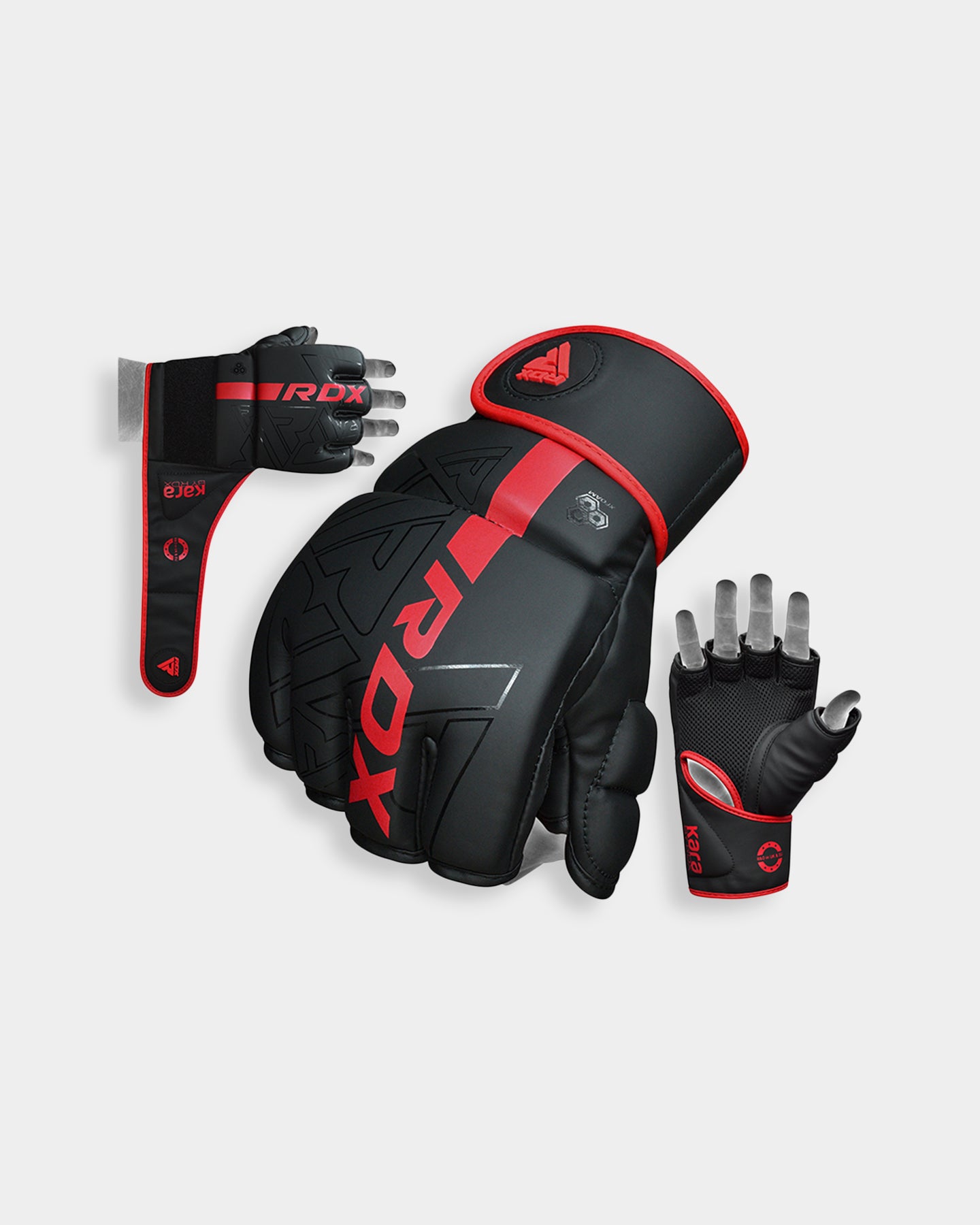 RDX Sports Grappling Gloves F6, M, Red A3