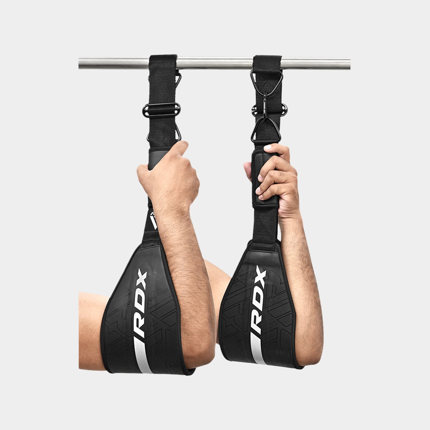 RDX Sports F6 Kara Gym Workout Abs Straps, Standard Size, White A1