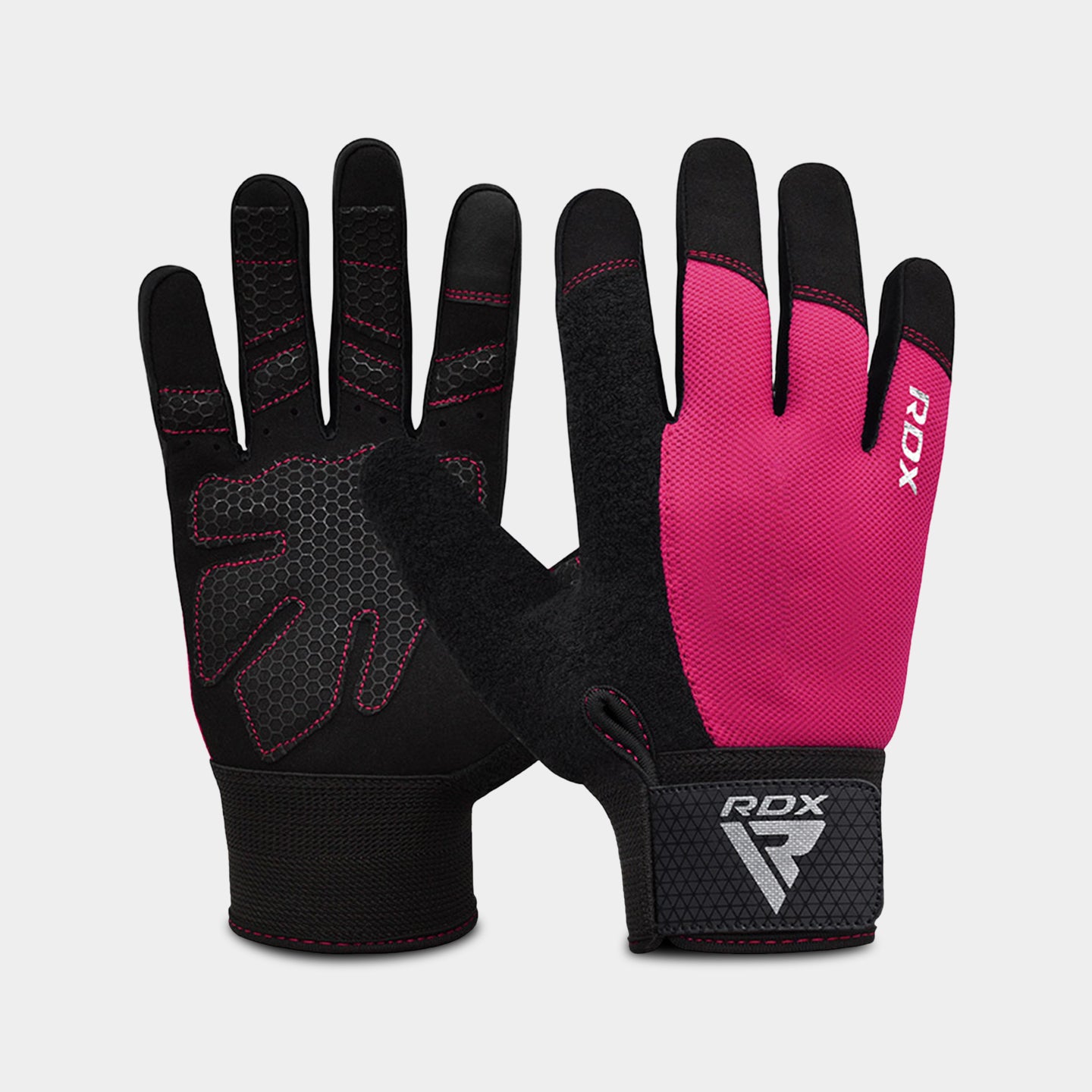 RDX Sports W1F Full Finger Gym Workout Gloves, M, Pink A1