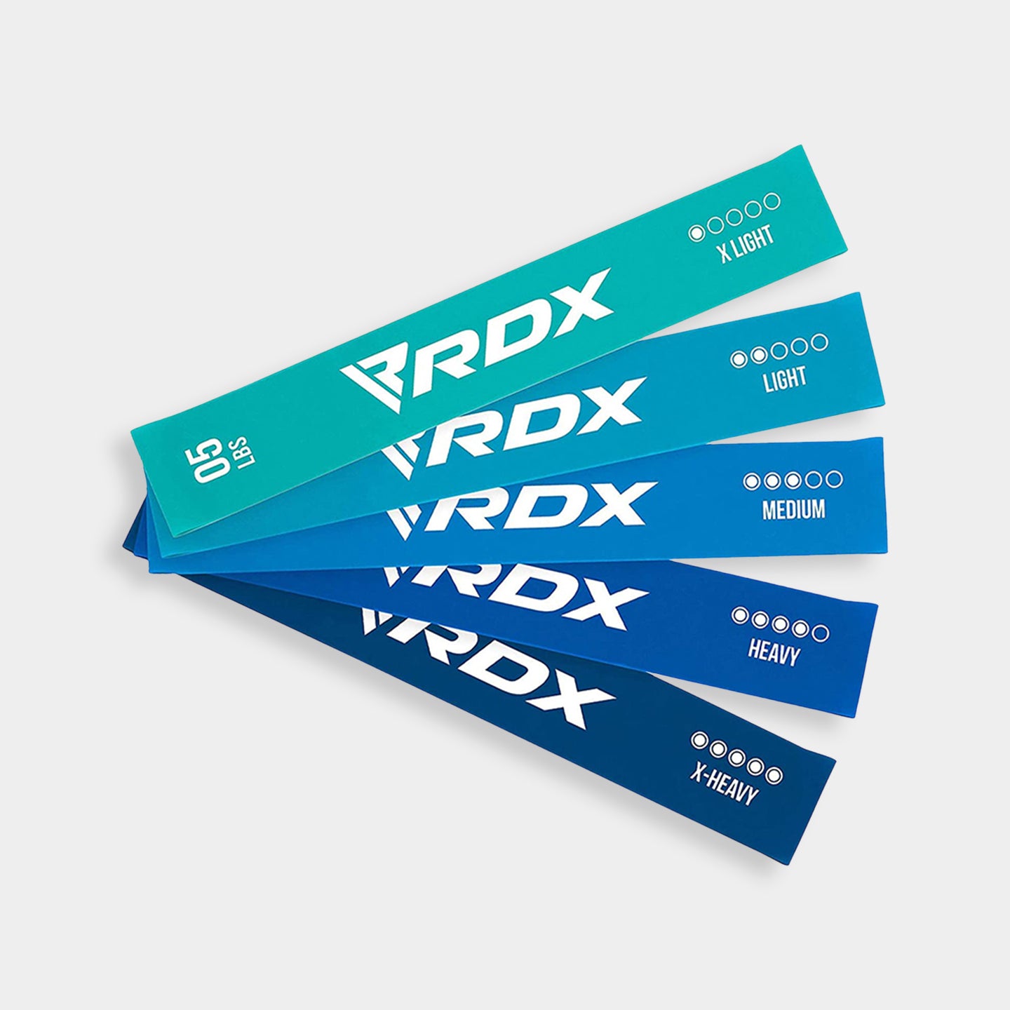 RDX Sports Latex Resistance Bands Set - Basic, Standard Size, Blue A1