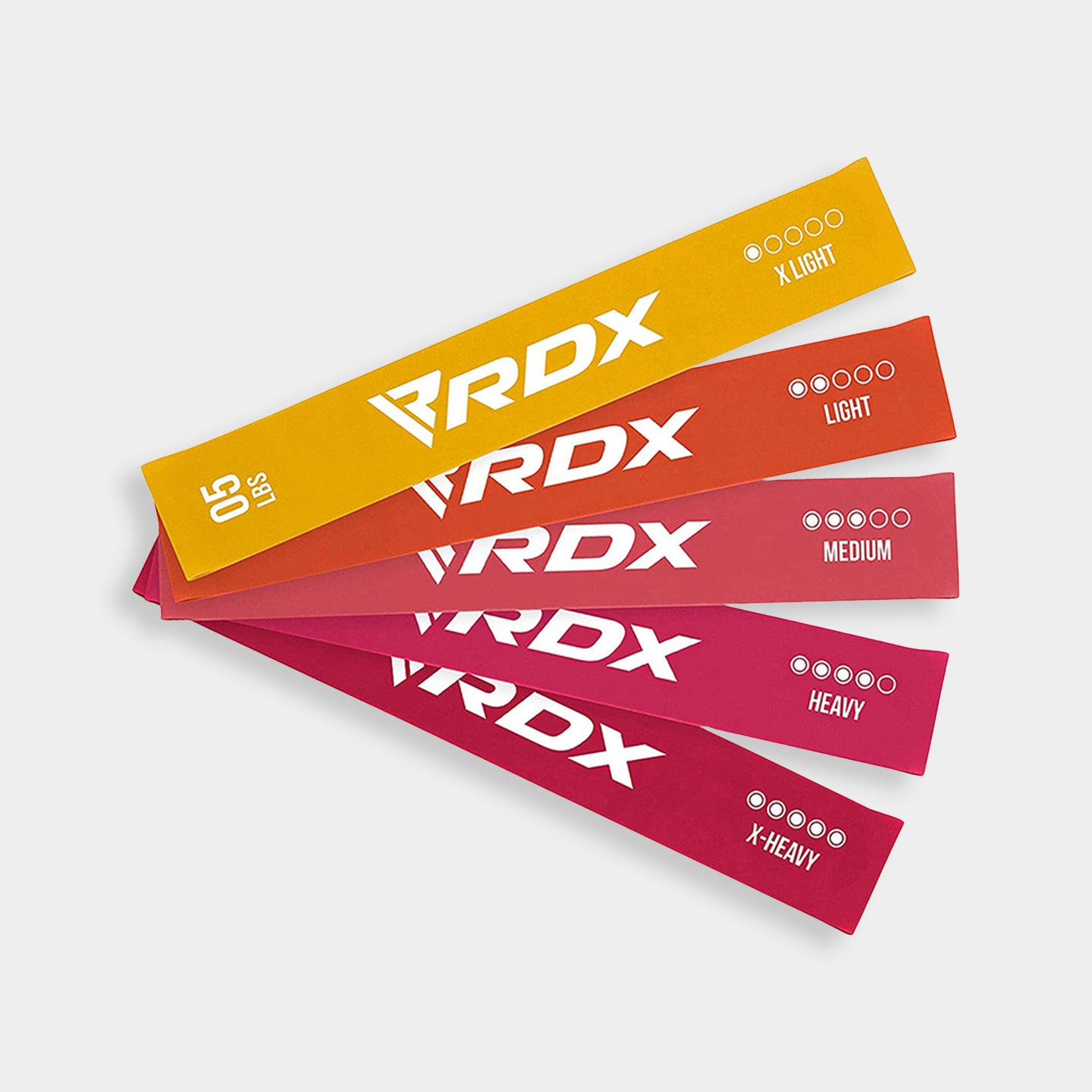 RDX Sports Latex Resistance Bands Set - Basic, Standard Size, Pink A1