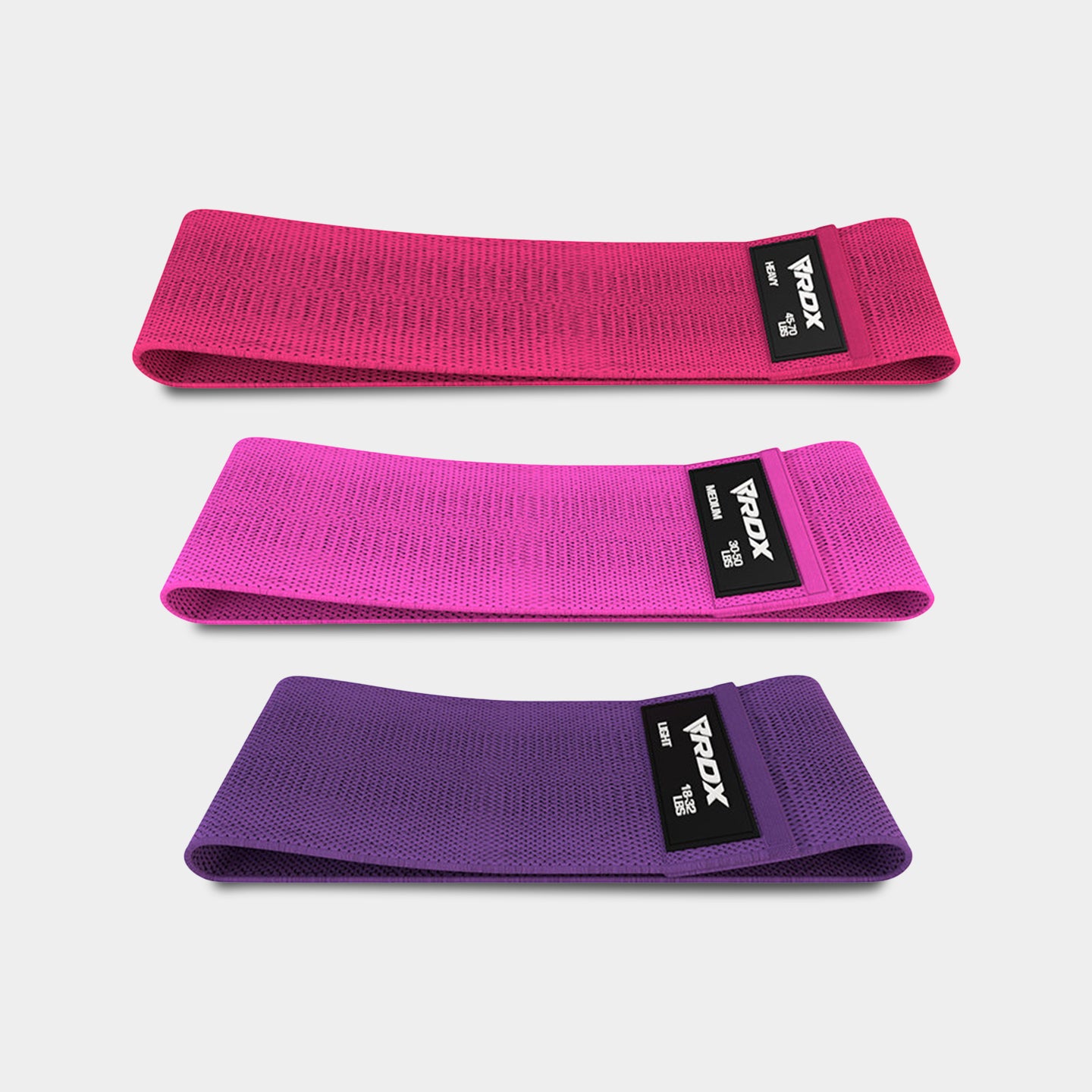 RDX Sports Heavy-Duty Fabric Resistance Training Bands for Fitness, Standard Size, Pink/Purple A1
