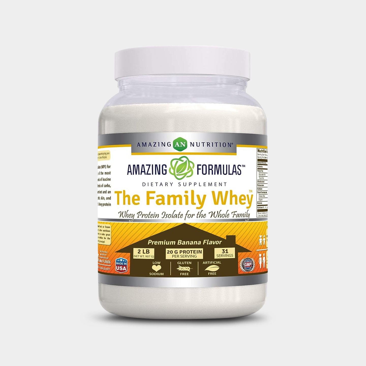 Amazing Formulas The Family Whey - Whey Protein Isolate, Banana, 2 Lbs A1