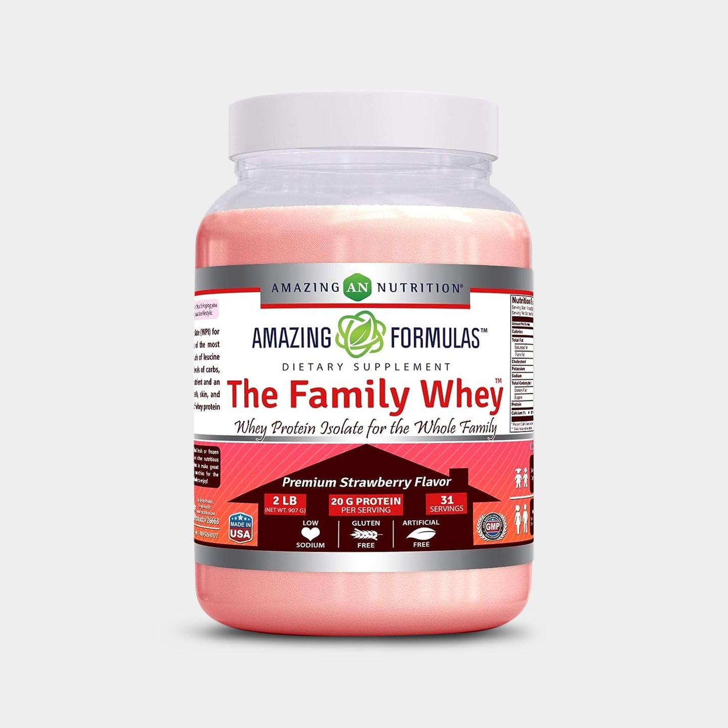 Amazing Formulas The Family Whey - Whey Protein Isolate, Strawberry, 2 Lbs A1