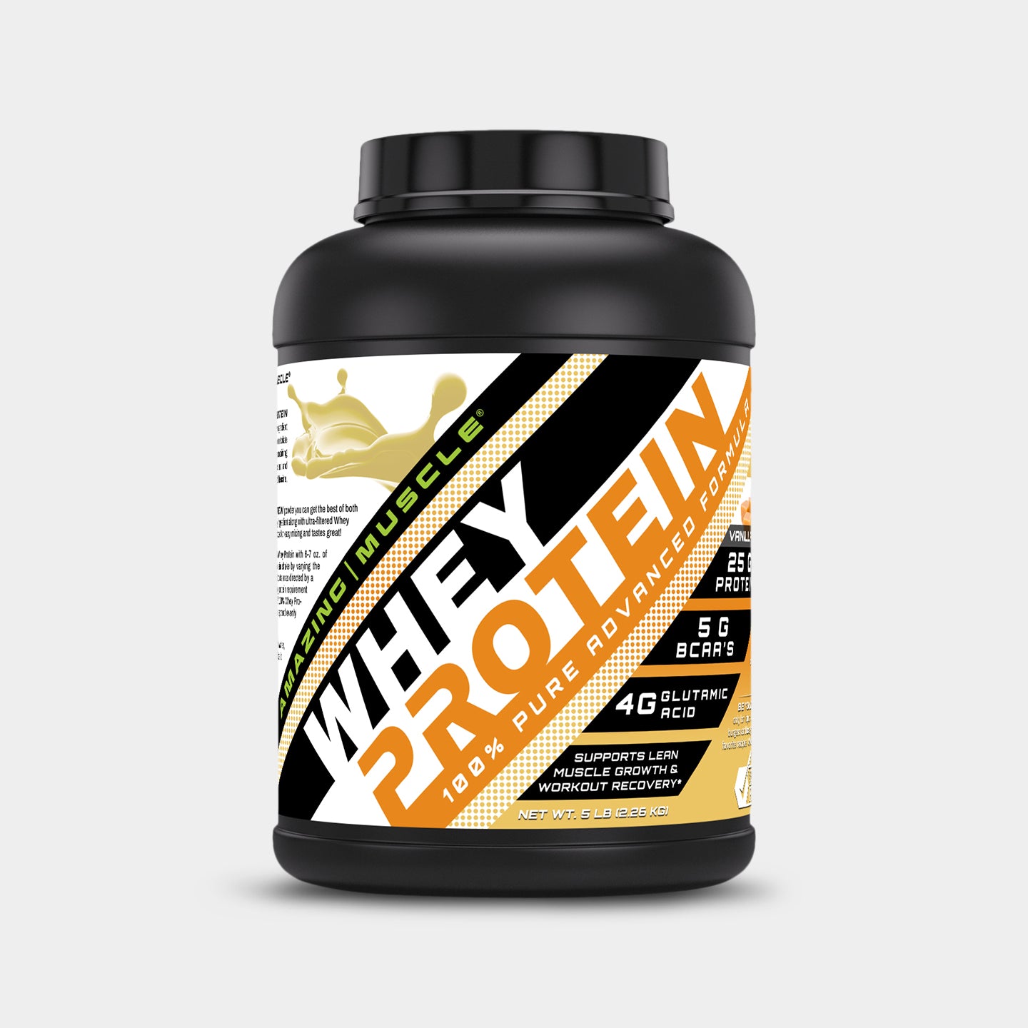 Amazing Muscle Whey Protein, Vanilla Toffee, 5 Lbs A1