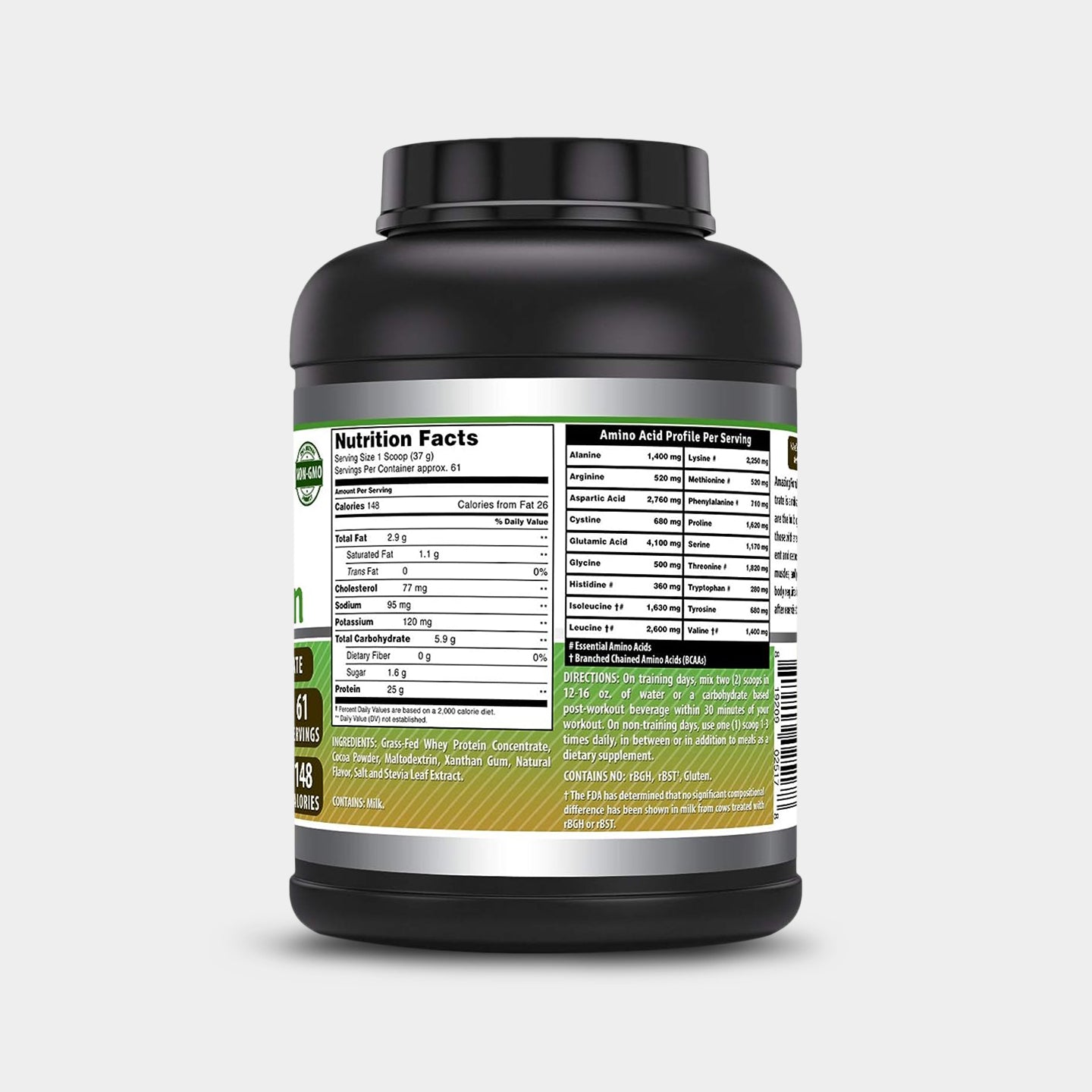 Amazing Formulas Grass-Fed Whey Protein, Chocolate, 5 Lbs A1