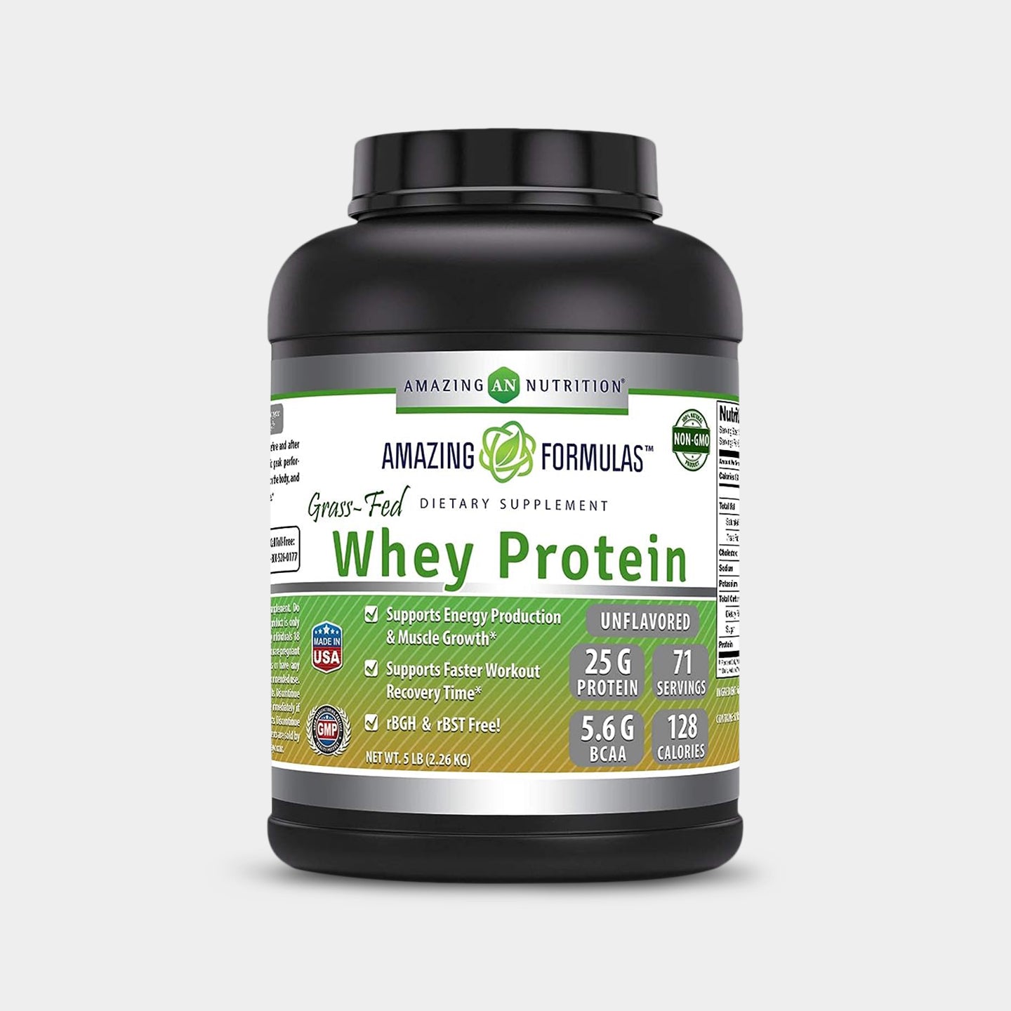 Amazing Formulas Grass-Fed Whey Protein, Unflavored, 5 Lbs A1