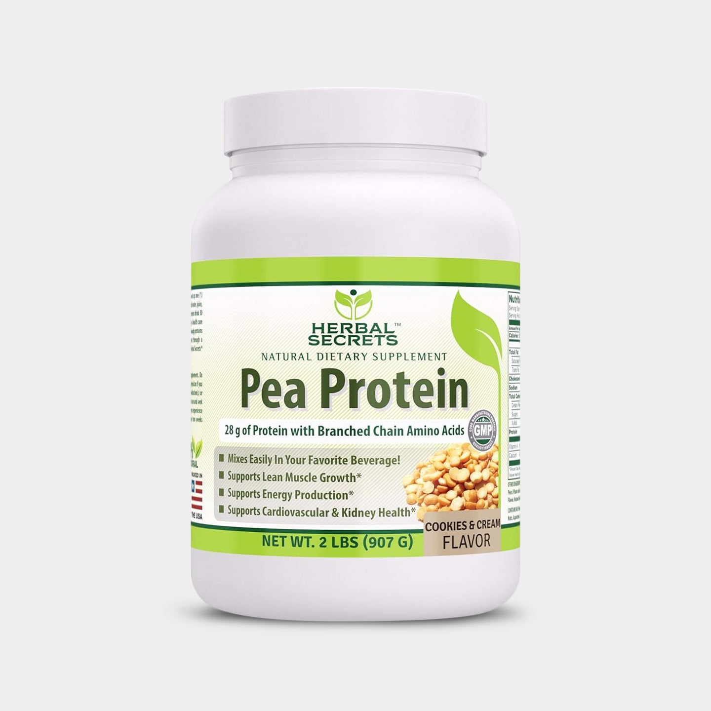 Herbal Secrets Pea Protein , Cookies & Cream, 2 Lbs A1