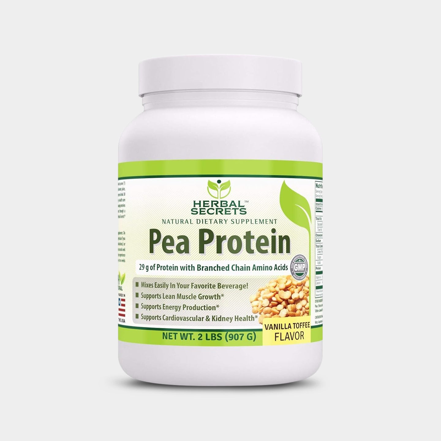 Herbal Secrets Pea Protein , Vanilla Toffee, 2 Lbs A1