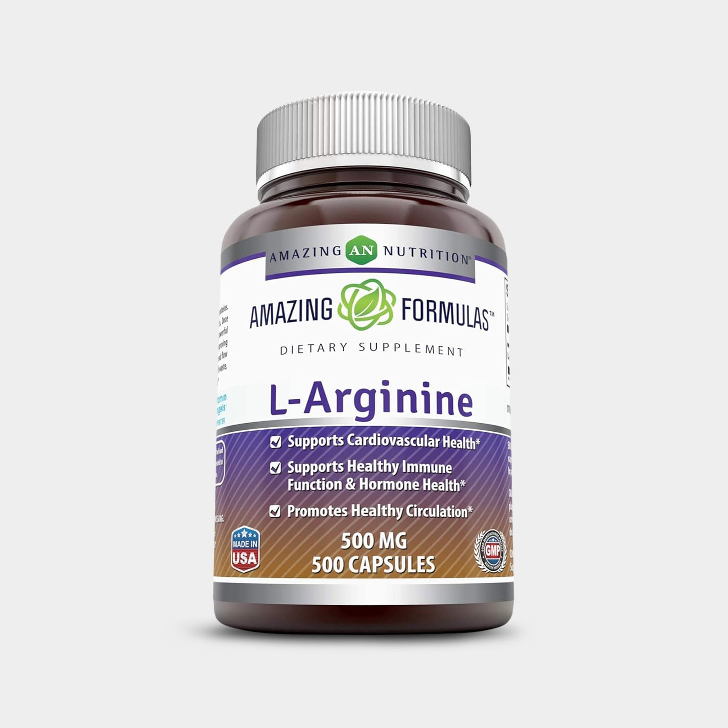 Amazing Nutrition Amazing Formulas L-Arginine 500 Mg, Unflavored, 500 Capsules A1