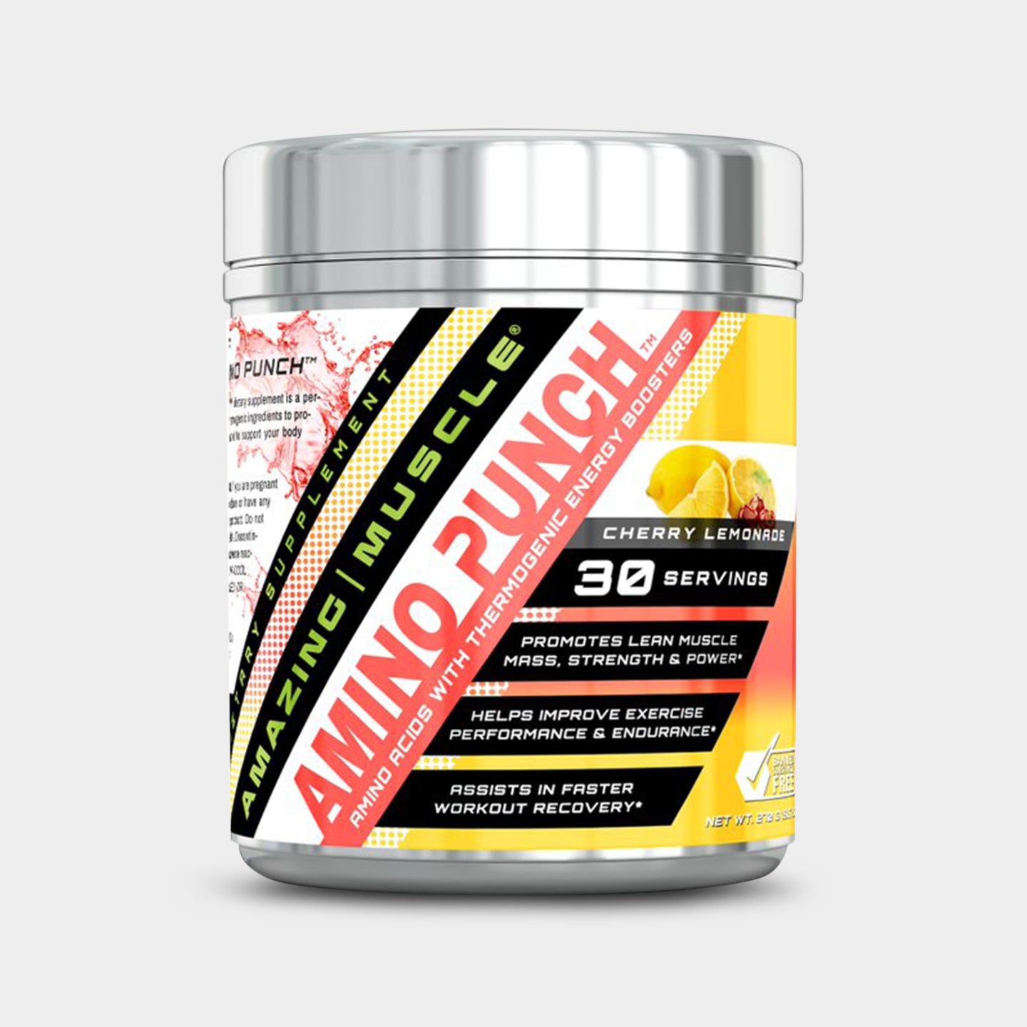 Amazing Muscle Amino Punch with Sucralose, Cherry Lemonade, 30 Servings A1