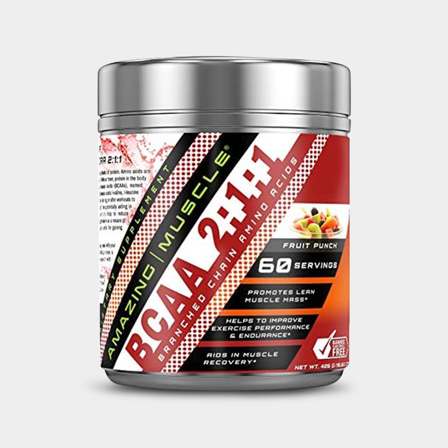 Amazing Muscle BCAA 2:1:1, Fruit Punch, 60 Servings A1
