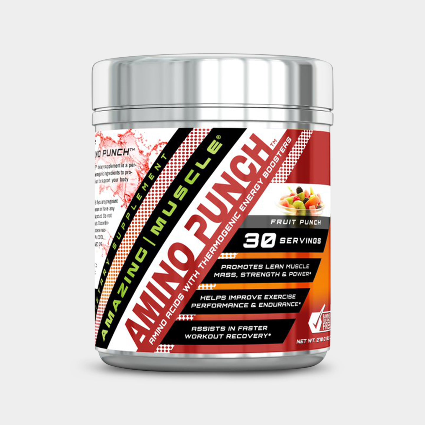 Amazing Muscle Amino Punch with Sucralose, Fruit Punch, 30 Servings A1