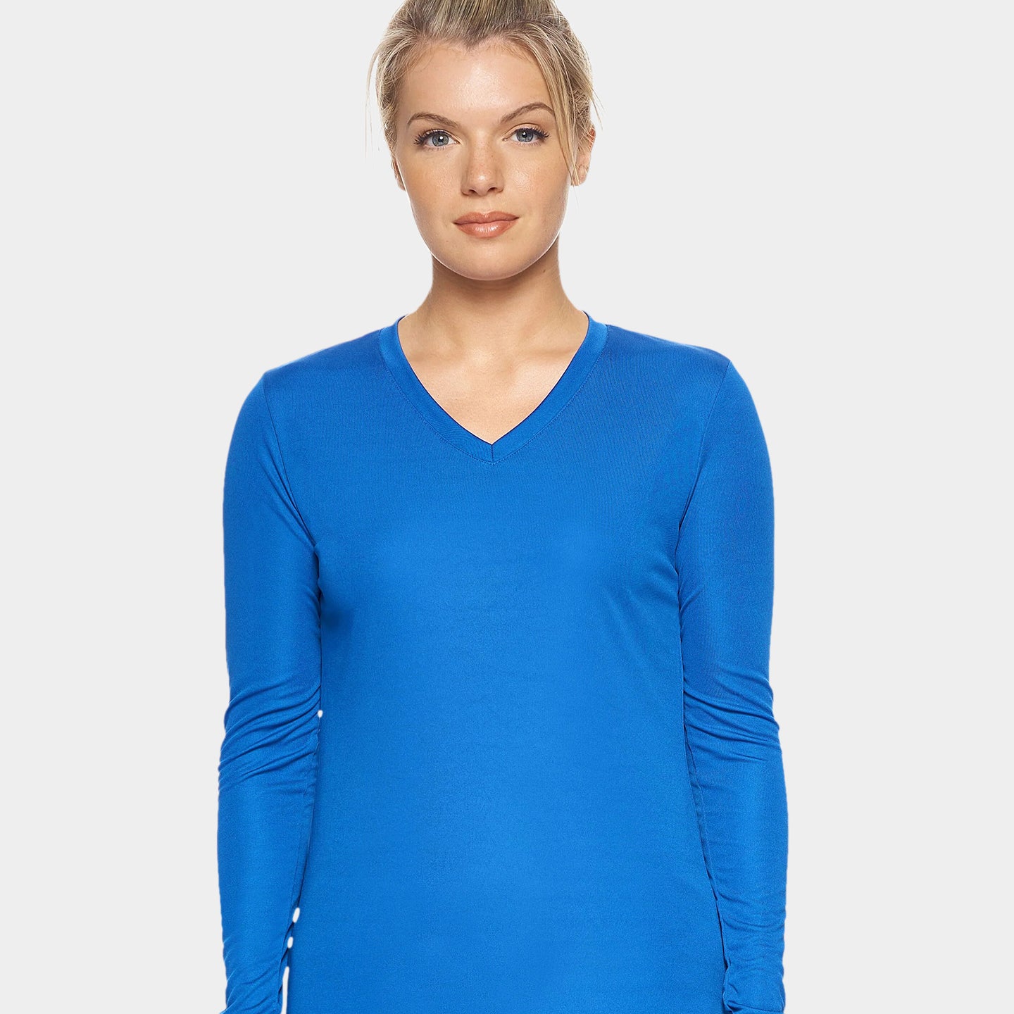 Expert Brand DriMax Women's Performance V-Neck Long Sleeve Shirt, 3XL, Royal Blue A1