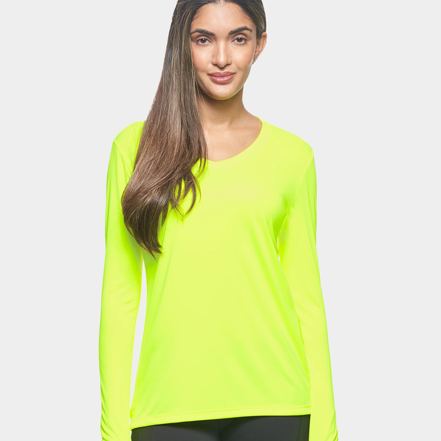 Expert Brand DriMax Women's Performance V-Neck Long Sleeve Shirt, S, Yellow A1
