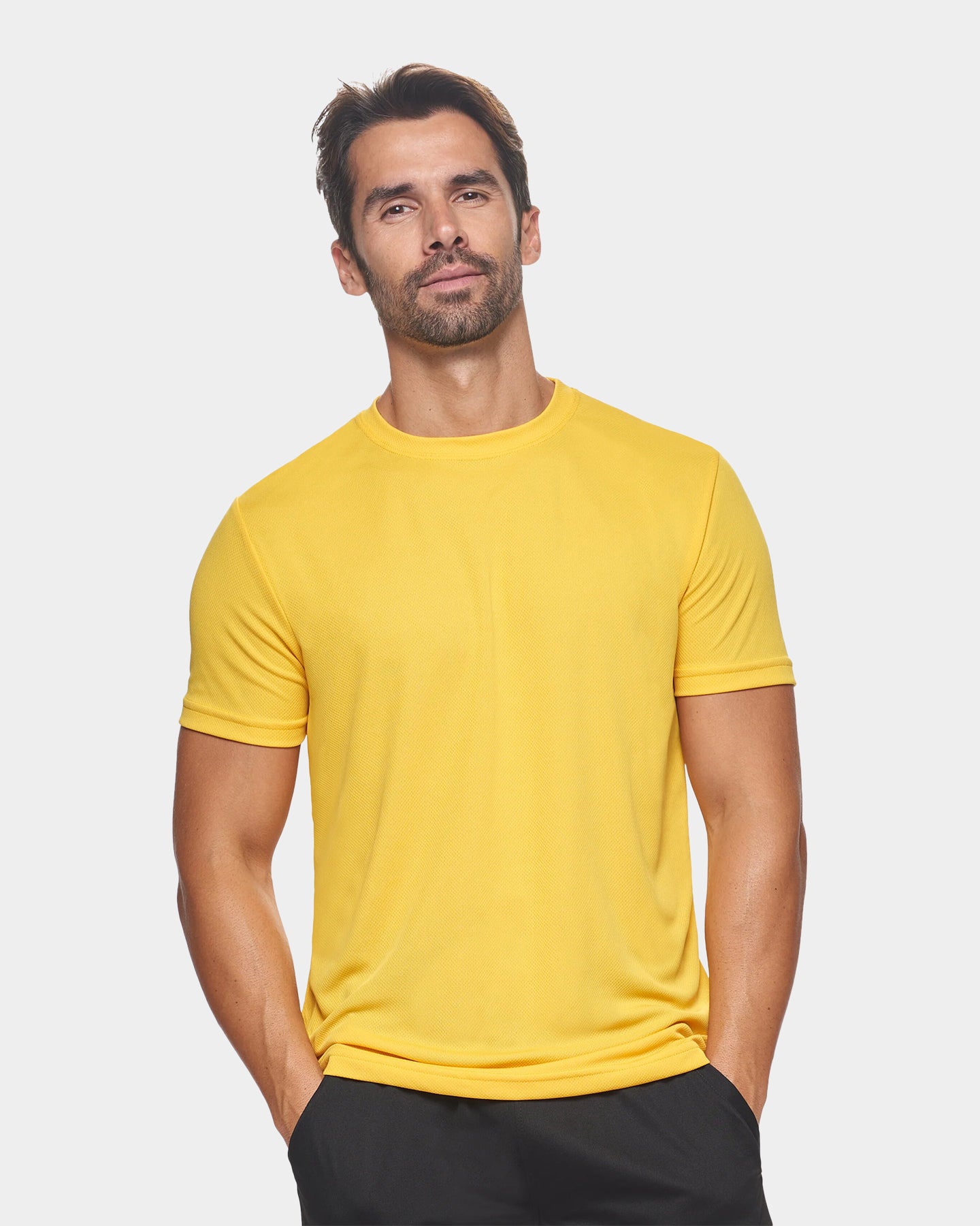 Expert Brand Oxymesh Men's Crewneck Performance T-Shirt, XS, Gold A1