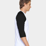 Expert Brand Men's Drimax Raglan Sleeve Active Shirt, L, White/Black A2