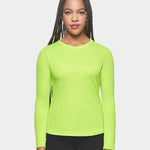 Expert Brand Oxymesh Women's Crewneck Performance Long Sleeve, XL, Key Lime Green A1