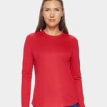 Expert Brand Oxymesh Women's Crewneck Performance Long Sleeve, XL, Red A1