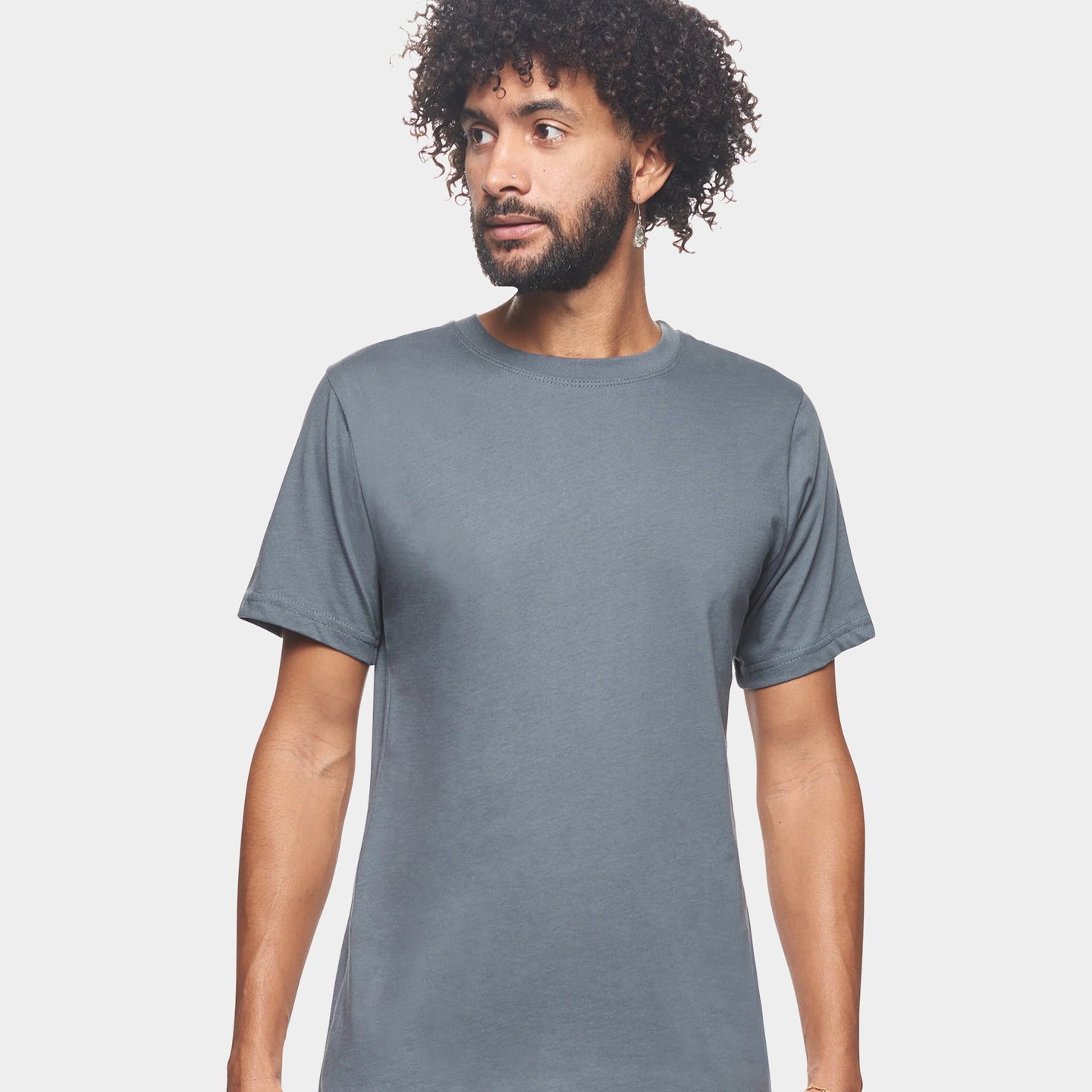 Expert Brand Organic Cotton Crewneck Unisex T-Shirt, L, Carbon Gray A1