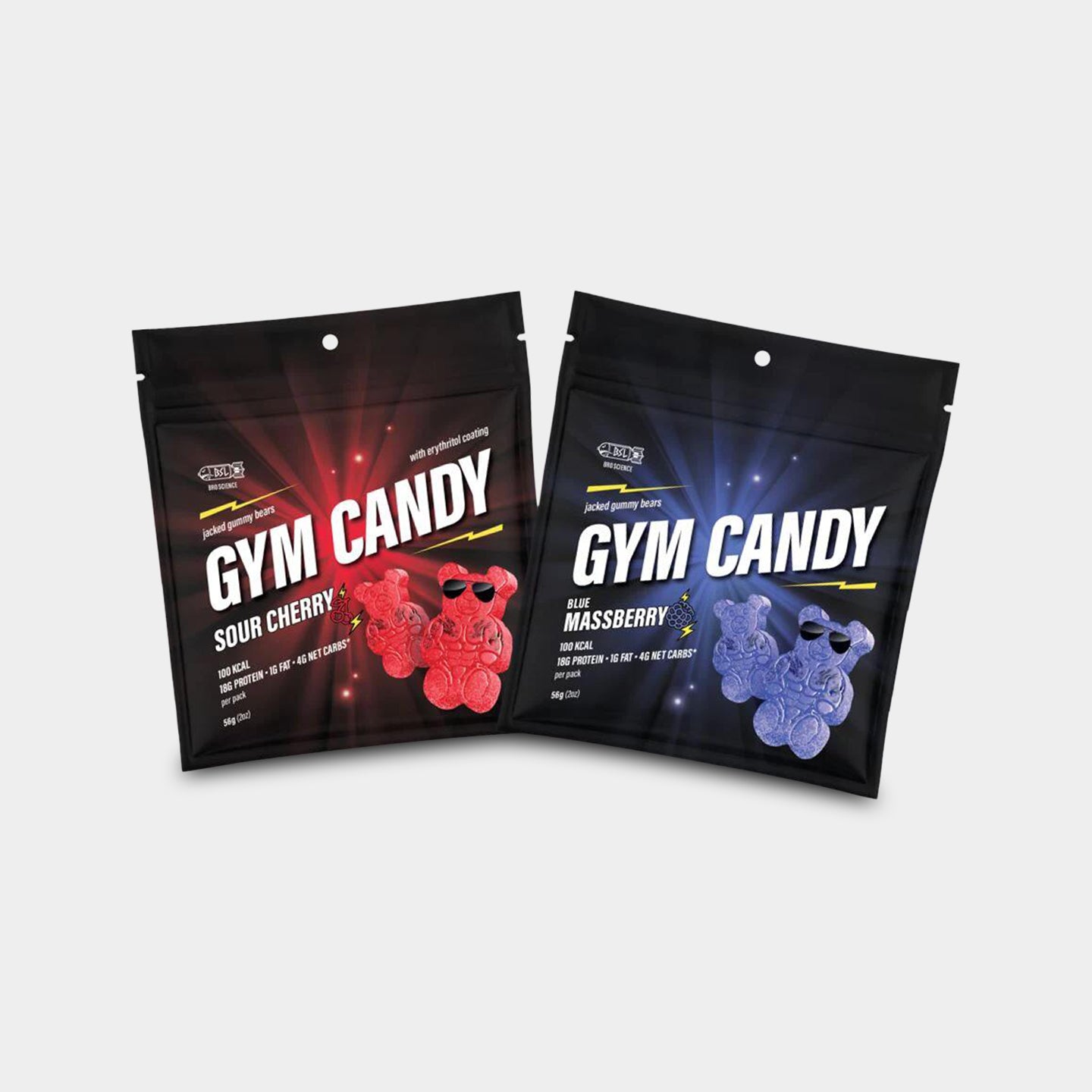 Gym Candy Jacked Gummy Bears, Variety, 2oz - 2 Pack A1