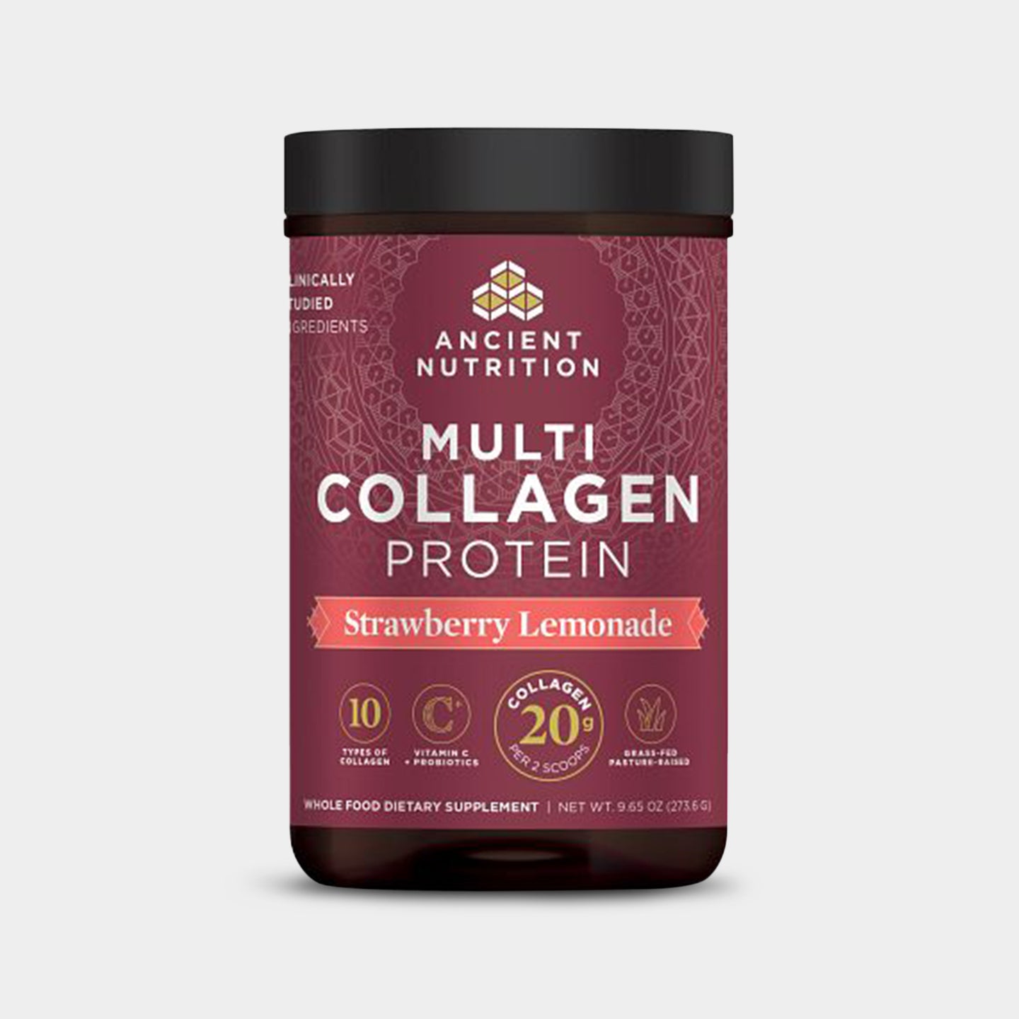 Ancient Nutrition Multi Collagen Protein - 20g, Strawberry Lemonade, 24 Servings A1