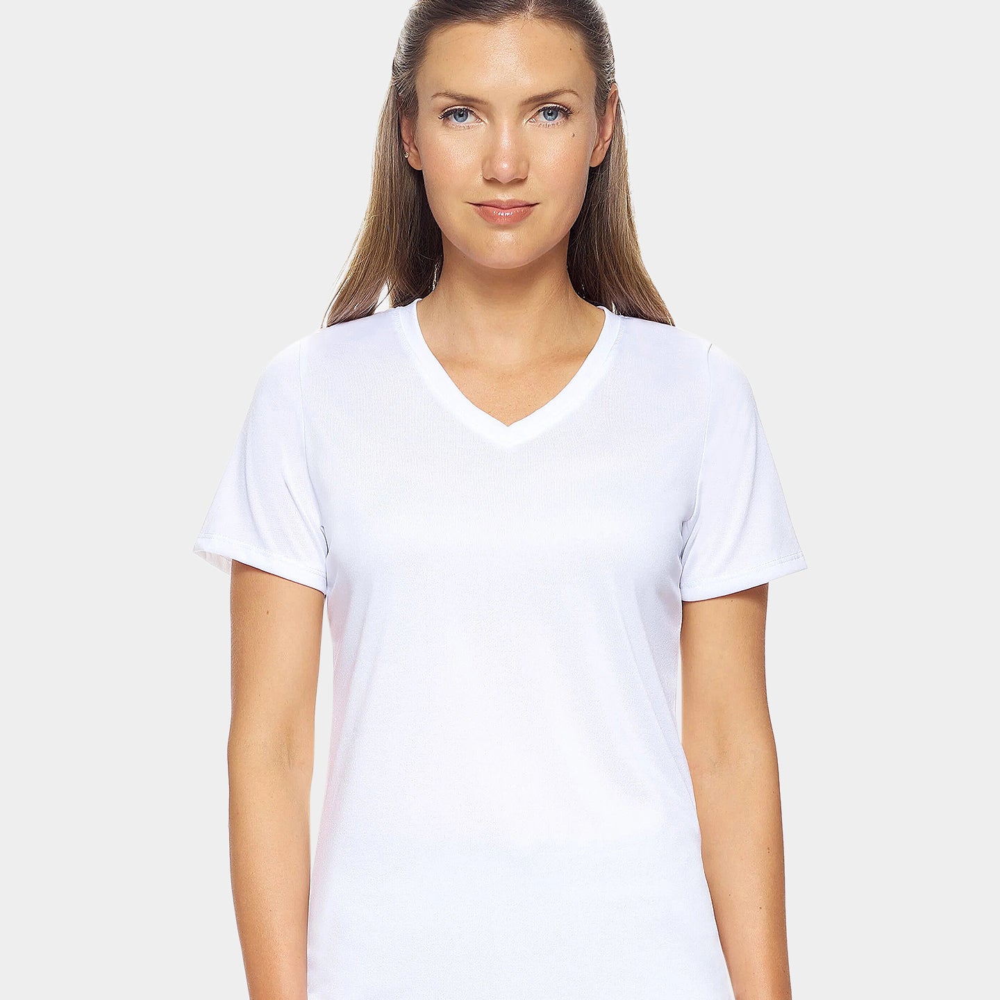 Expert Brand Women's Natural-Feel Jersey V-Neck T-Shirt, XL, White A1