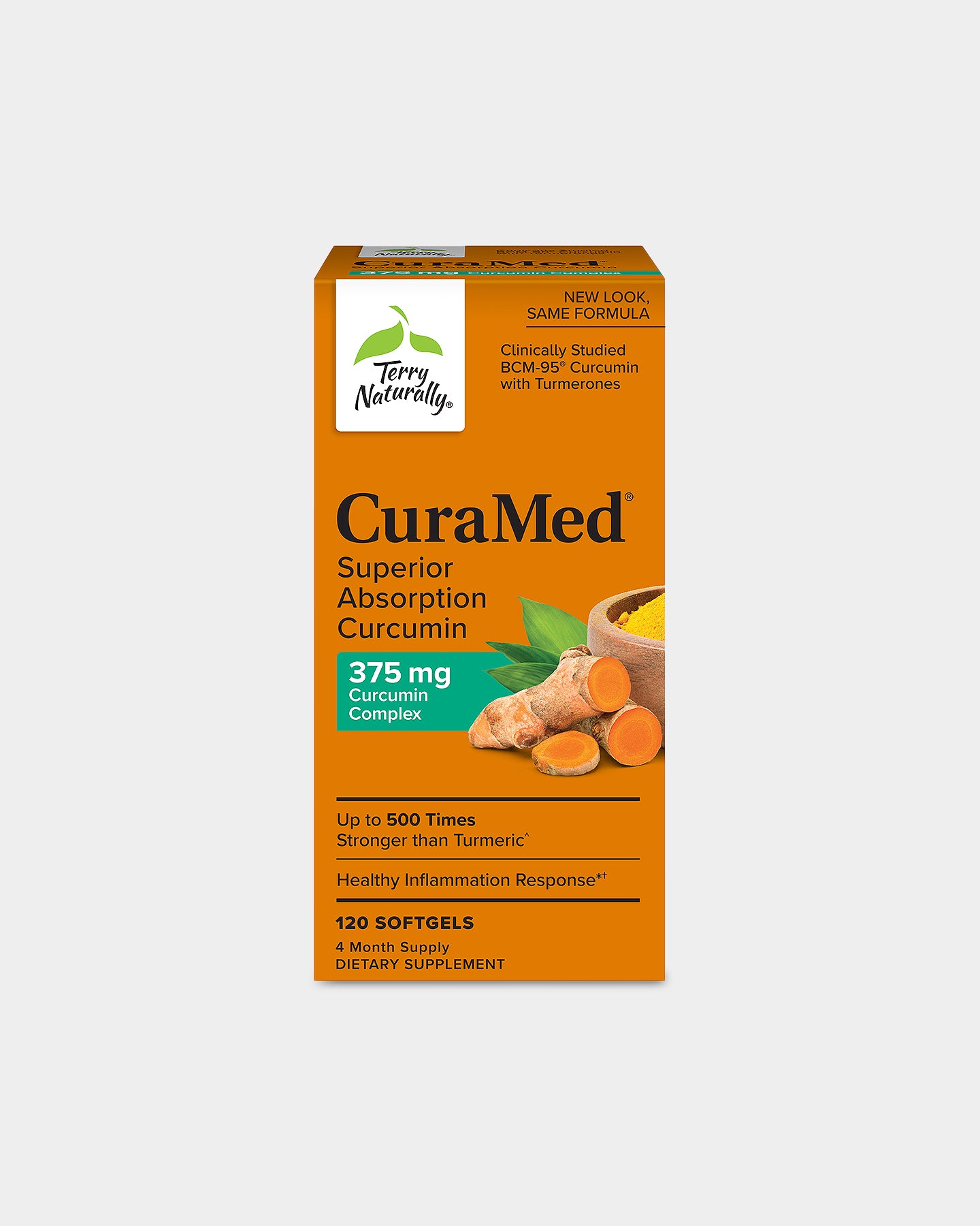 Terry Naturally CuraMed BCM-95 Curcumin - 375mg, Unflavored, 120 Softgels A1