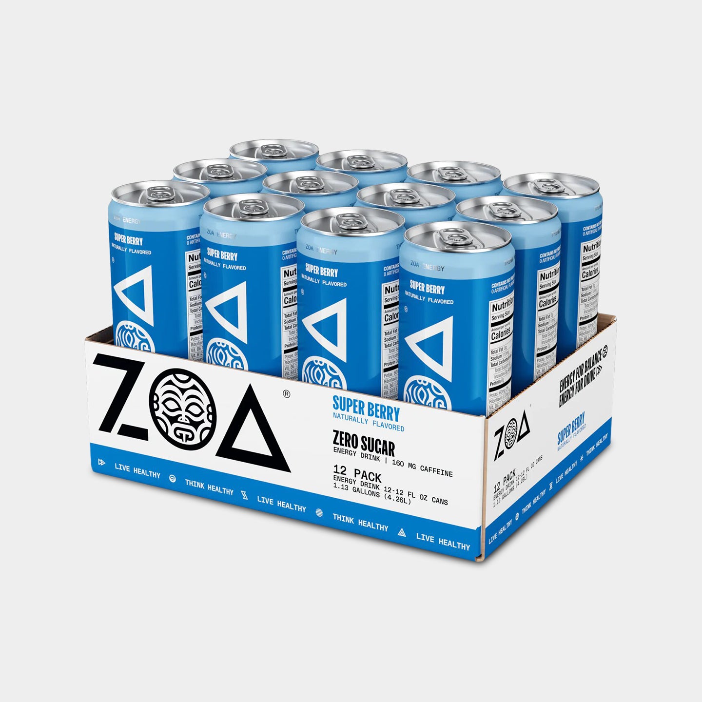 ZOA Energy Drinks, Super Berry, 12 Pack A1